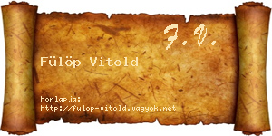Fülöp Vitold névjegykártya
